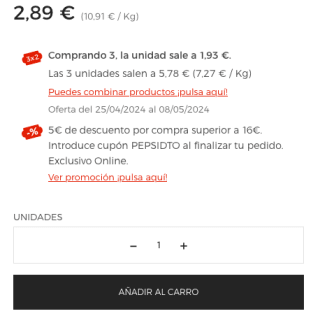 9 Paquetes Patatas fritas al punto de sal Sin Gluten bolsa 265g por 12,34€