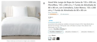 Funda Nórdica de 135 x 200 cm, Microfibra y 1 Funda de Almohada de 80 x 80 cm por 17,99€