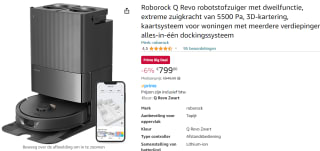 Roborock Q Revo robotstofzuiger met dweilfunctie voor €799 bij AMazon