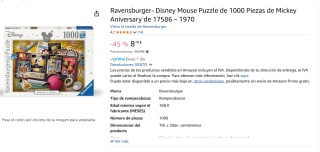 Puzzle de 1000 Piezas de Mickey Aniversary de 17586 – 1970 marca Ravensburger por 8,70€