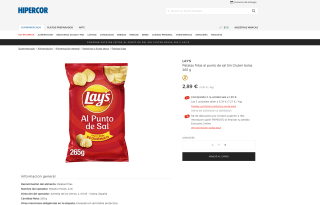 9 Paquetes Patatas fritas al punto de sal Sin Gluten bolsa 265g por 12,34€