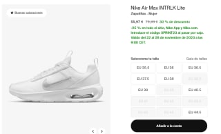 25% EXTRA descuento en tu compra en Nike Black Friday