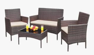 Conjunto muebles terraza sillones, sofá y mesa 4 unidades por 117,23€