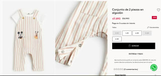 Conjunto de 2 piezas en algodón por $11.893