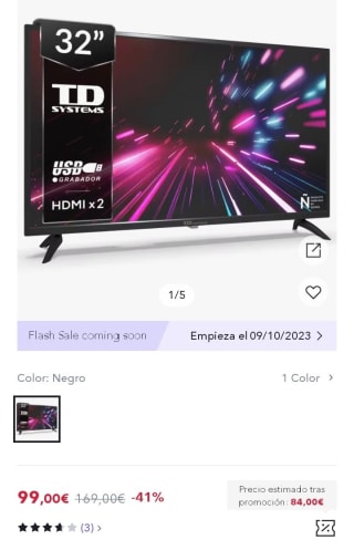 TD Systems - Televisores 32 Pulgadas Led HD por 84€.