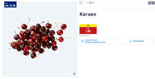 500g kersen voor €1,89 bij Aldi