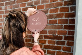 Gepersonaliseerd huisnummerbordje met nummer & naam (diverse vormen & designs) vanaf €9,95 incl. verzending