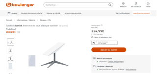 Kit Satellite Starlink Internet très haut débit à 224,99€