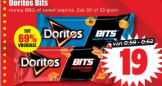 Doritos Bits Honey BBQ of sweet paprika voor €0,19 bij Dirk