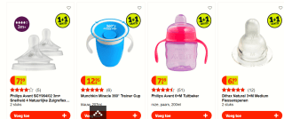 1 + 1 Gratis op alle A-merk baby accessoires bij Kruidvat
