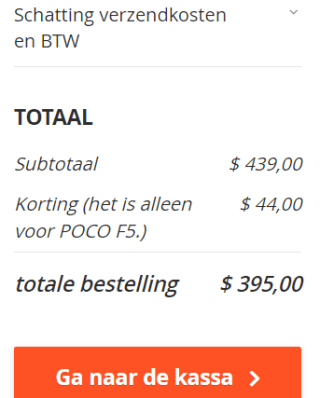 Xiaomi POCO F5 5G 12GB/256GB voor €367,74 dmv code bij Gshopper