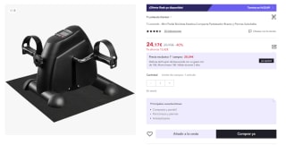 Mini Pedal Bicicleta Estática Compacta por 24.17€ (Cuenta Nueva 12.08€)