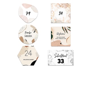 Gepersonaliseerd huisnummerbordje gratis dmv code bij Canvas Company