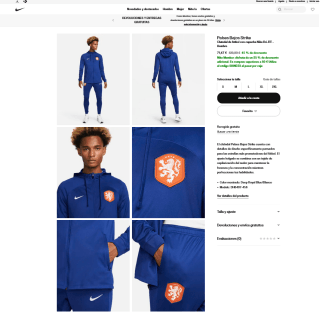 Chándal Países Bajos Strike de fútbol Nike Dri-FIT Hombre por 53,60€