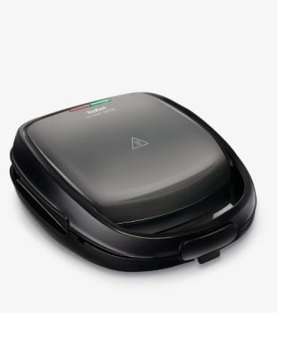 Sandwichera de Tefal SW341B Snack Time multifuncional para gofres y sándwiches. Incluye 2 placas. 700 W por 50€