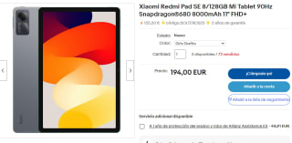 Tablet Xiaomi Redmi Pad SE de 8GB/128GB por 155,20€