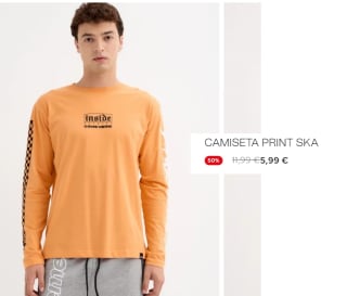 Camiseta Print Ska para Hombre por 5.99€