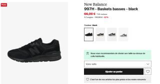 New Balance 997H - Baskets basses - black à 66€