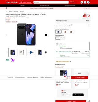 Movil Pixel 9 pro xl 256GB por solo 823€
