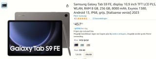 Samsung Galaxy Tab S9 FE - WiFi - 256GB - Gray voor €457,05 bij Amazon