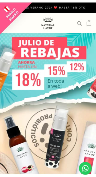 -12%, -15% y -18% Las Rebajas Natvral Lavde.