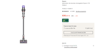 Aspirador escoba recargable Dyson V15 Detect por 536,33€