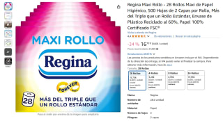 Regina Maxi Rollo 28 Rollos Maxi de Papel Higiénico por 16,70€