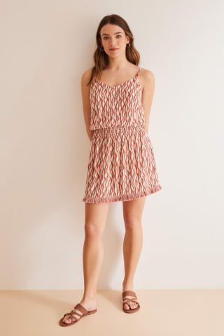 Vestido corto estampado étnico por 6.39€