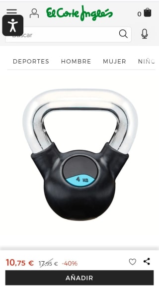 Pesa Kettlebell 4 kg Boomerang por 10,75€.
