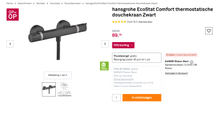 hansgrohe Ecostat Comfort opbouw douchethermostaat mat zwart voor €89,70 bij Karwei