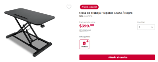 Mesa de Trabajo Plegable 4Tune por $439.80 en Office Depot