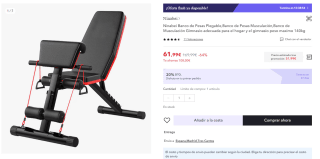 Banco de Pesas Musculación por 51,99€
