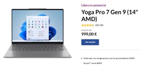 Portátil Lenovo Yoga Pro 7 con AMD Ryzen 7 8845HS, 16 GB 512 GB SSD por 999€
