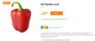 Rode Paprika voor €0,79 bij de AH