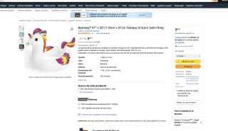 Flotador Bestway unicornio 119cm x 91cm por solo 9,99€