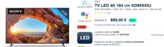 TV 65" Sony KD-65X85J à 699€