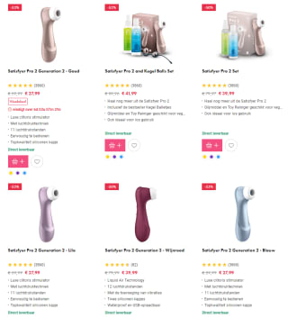 50% korting op alle Satisfyer vibrators bij Easytoys