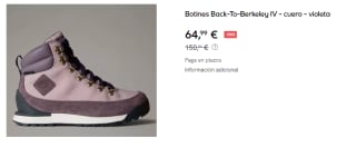 Botas The North Face Back To Berkeley IV Leather Waterproof para mujer por 64.99€