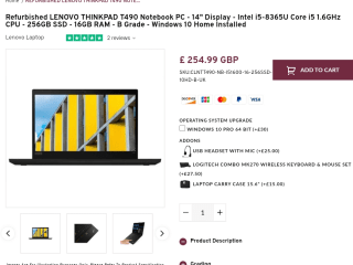 Refurbished Grade B Lenovo Thinkpad from £204 at Itzoo