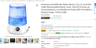 Humidificador ultrasónico Homvana 3L por 22.49€