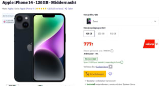 Apple iPhone 14 128GB Zwart voor €777 bij Bol.com