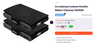 2- Stuks Ledlenser Flexible Wallet met zaklamp voor €19,95 bij Ibood