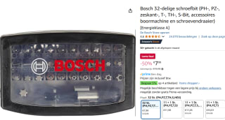 Bosch 32-delige schroefbitset voor €7,99 bij Amazon