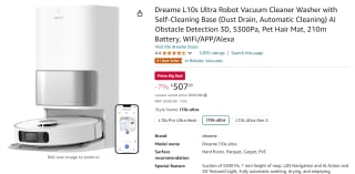 Dreame L10s Ultra Robotstofzuiger met dweilfunctie voor €507 met Amazon Prime