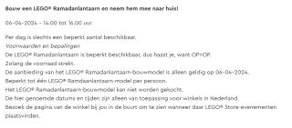 Gratis LEGO® Ramadanlantaarn in LEGO® Stores op 6 maart
