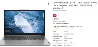 Lenovo IdeaPad 1 - 82LX005MMH voor €245,99 bij Amazon