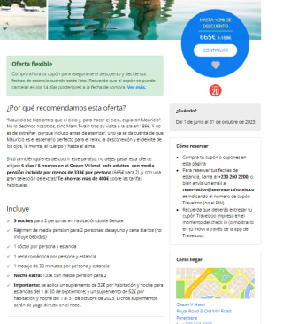 Estancia de 6 dias en Isla Mauricio y media pens. para 2 por 665€