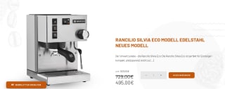 Rancilio Silvia E - Pistonmachine - RVS - 2023 model voor €495 bij Espressoperfetto