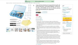 Juego de herramientas reparación de gafas 500 piezas por 4,81€