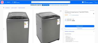 Lavadora Daewoo de carga superior de 17 Kg por $239.990